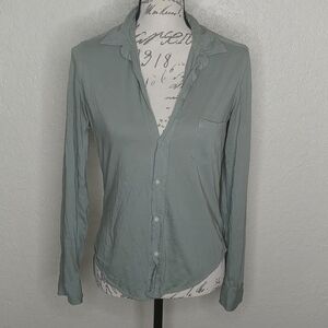 Button Front Shirt Green Size XS